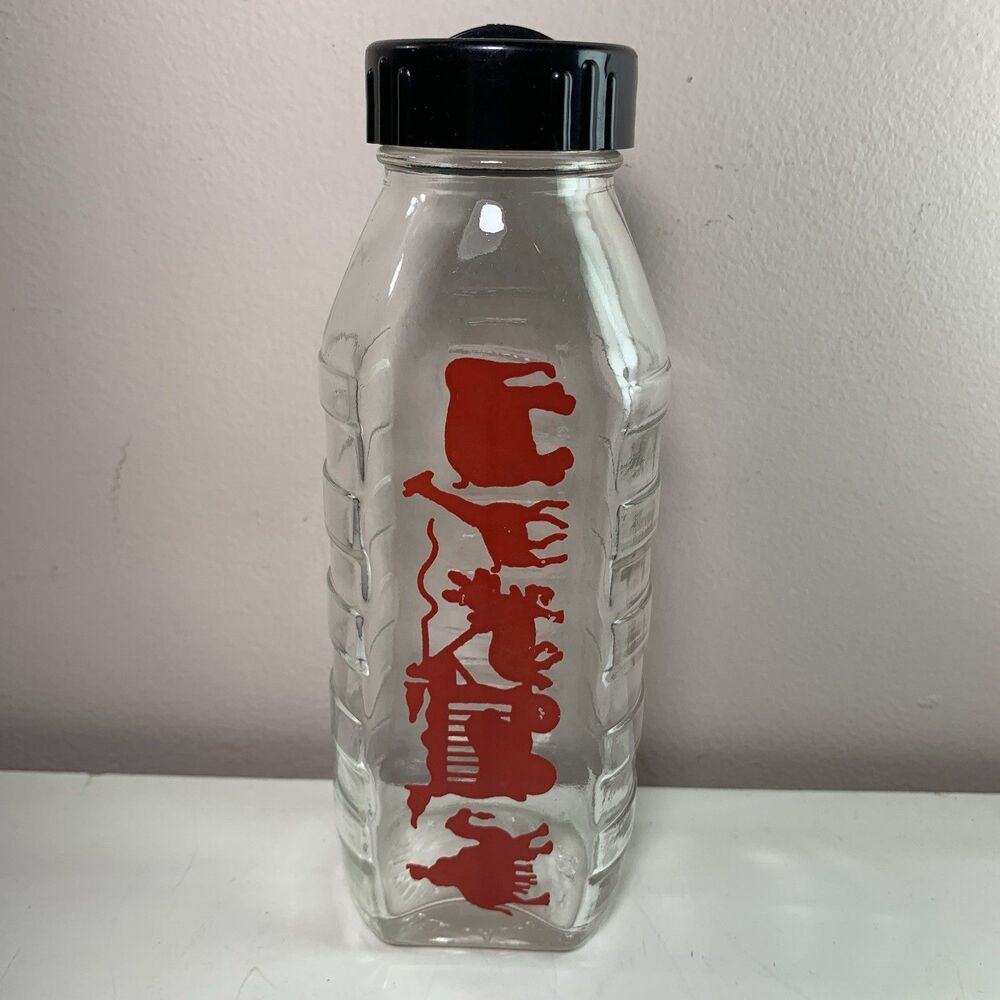 Samuel Callet Company Circus Parade Glass Nursing Baby Bottle Glass Vintage